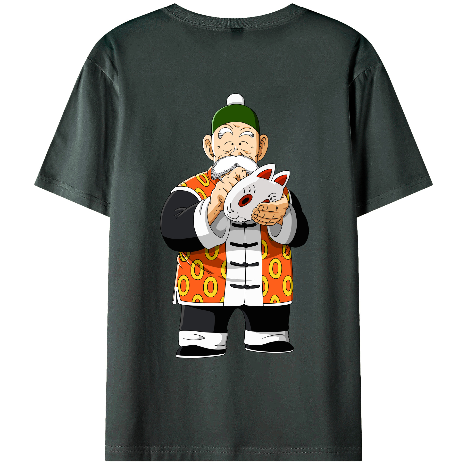 （画像用） ドラゴンボール 亀仙人（かめせんにん） DRAGON BALL Master Roshi Kame Sennin 綿100％ メンズ半袖Tシャツ（バックプリント） 通気性